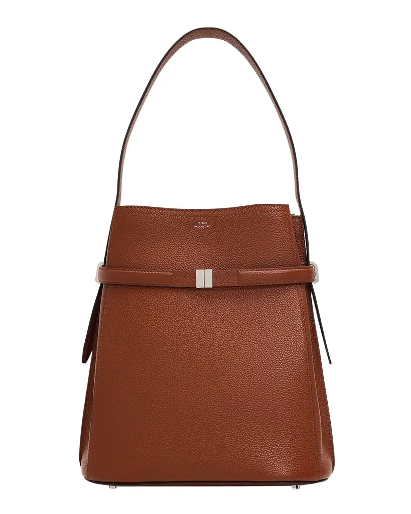 Toteme Belted Bucket Grain Leather Shoulder Bag