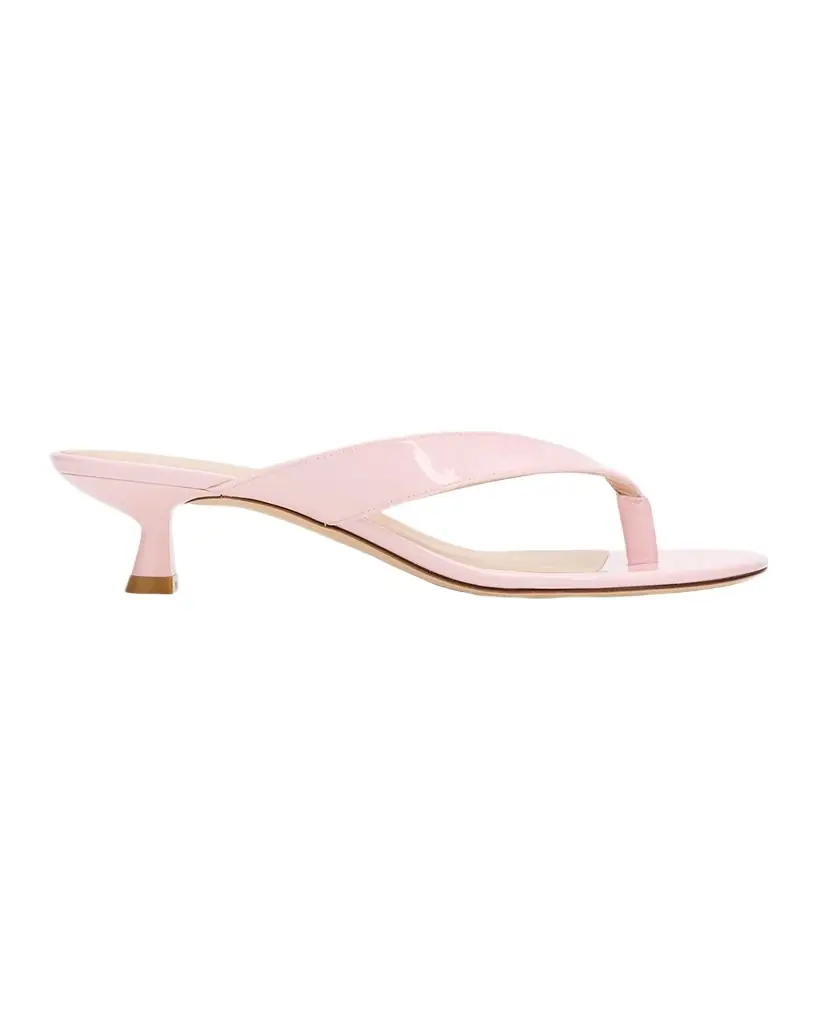 Stuart Weitzman 35mm Rio Sleek Patent Leather Thong Sandals