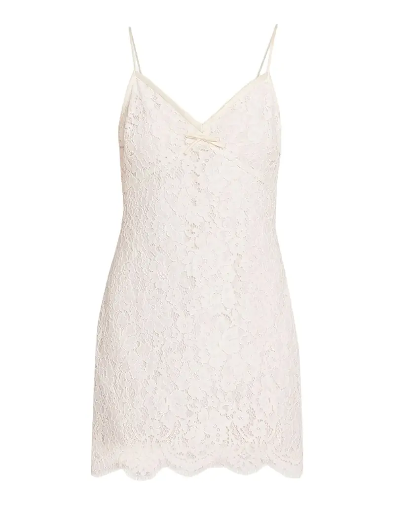 LoveShackFancy Petaline Lace Mini Dress