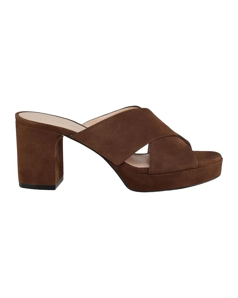 Stuart Weitzman 80mm Dayna Suede Platform Sandals