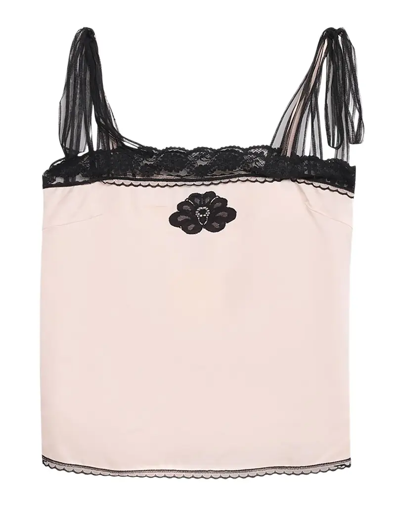 Marc Jacobs Ribbon-Strap Satin Tank Top