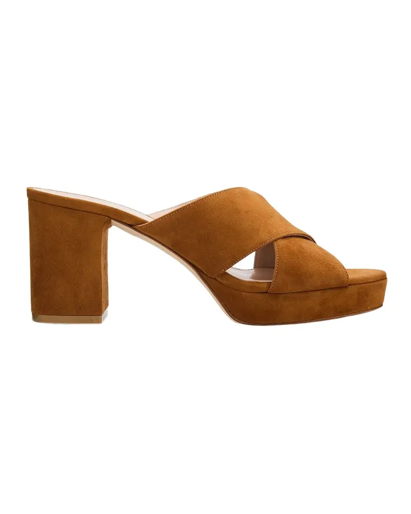Stuart Weitzman 80mm Dayna Suede Platform Sandals