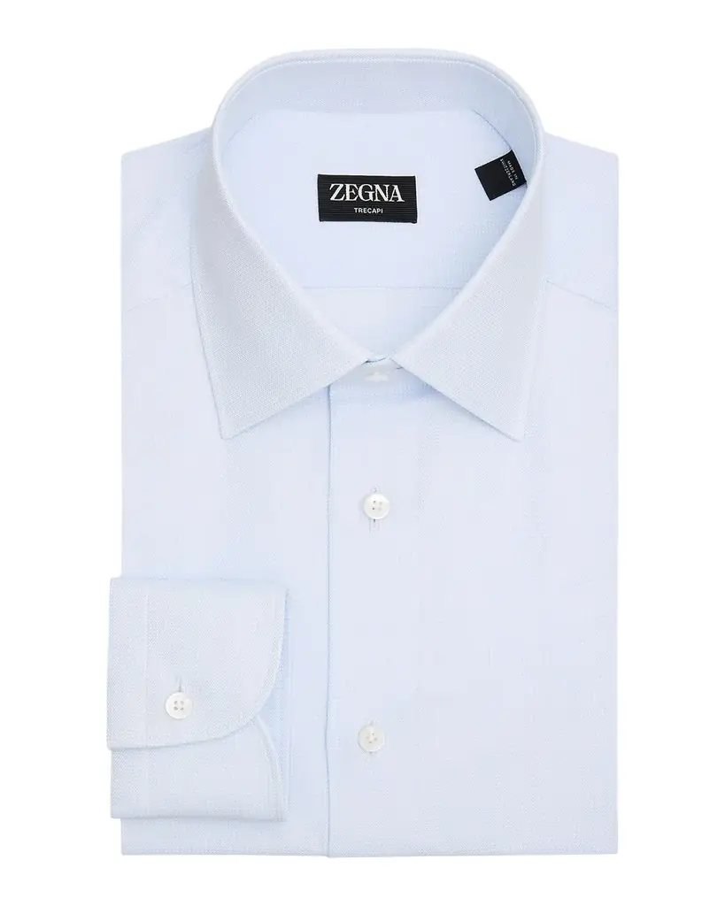 ZEGNA Men 's Trecapi Cotton Melange Dress Shirt