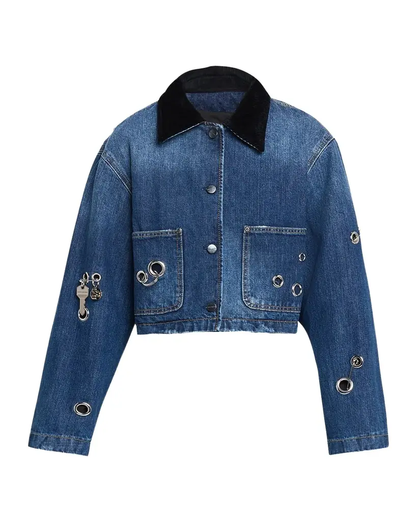 Marc Jacobs Grommet Denim Crop Utility Jacket