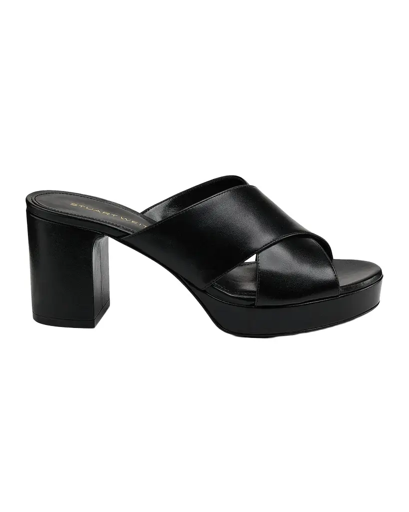 Stuart Weitzman 80mm Dayna Leather Platform Sandals