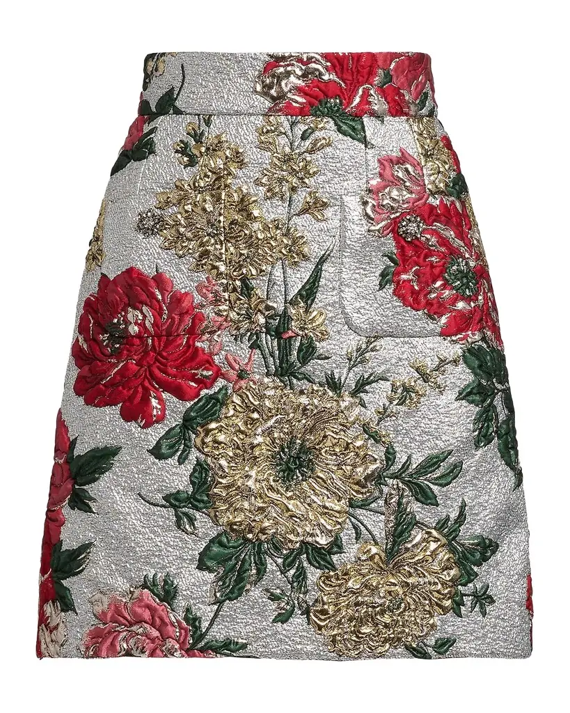 Dolce & Gabbana Floral Matelassé Jacquard Mini Skirt