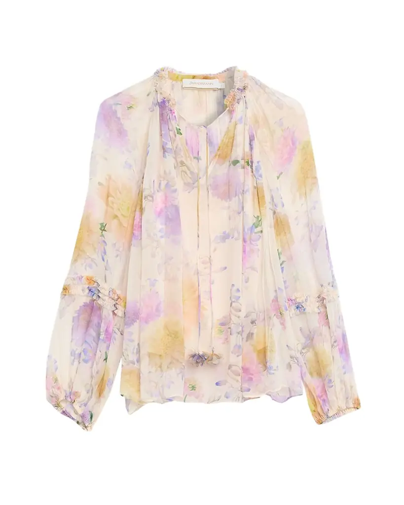 Zimmermann Luna Ruffle Billow Blouse