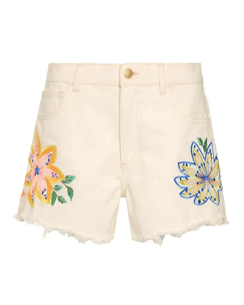 Ramy Brook Embroidered Denim Shorts