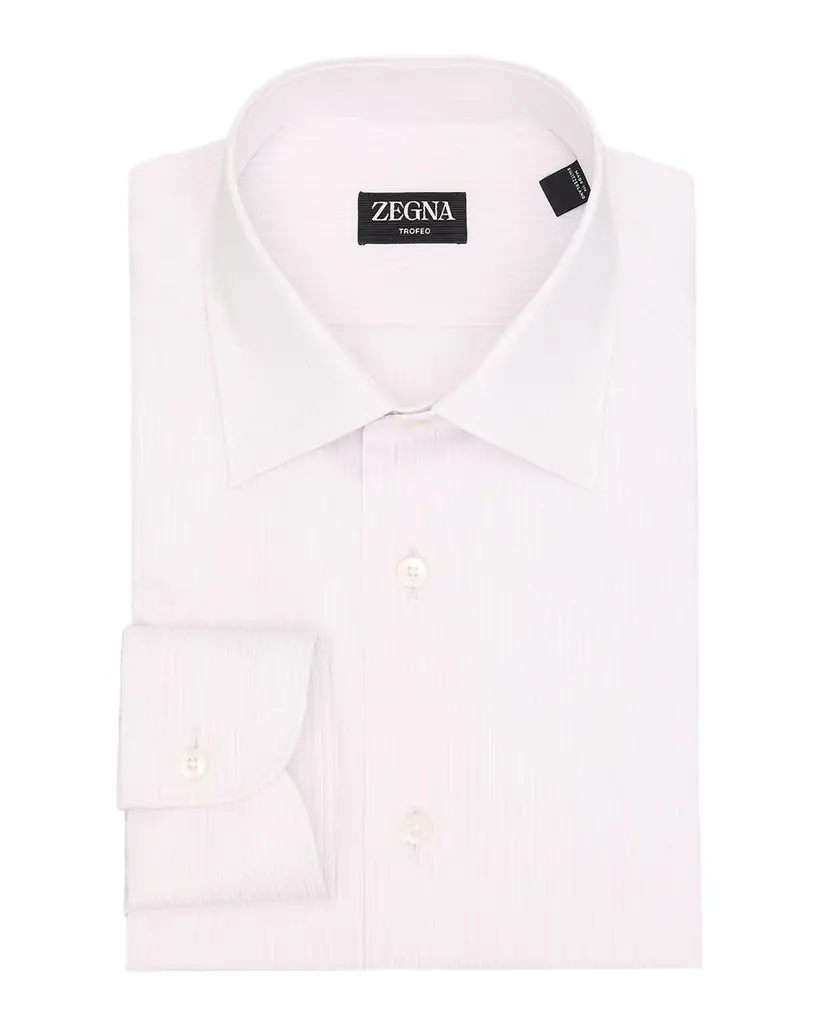 ZEGNA Men 's Micro-Stripe Trofeo Cotton Dress Shirt