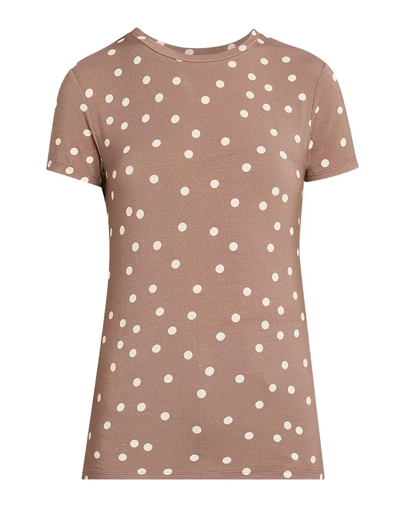 L 'Agence Ressi Short-Sleeve Polka Dot Tee