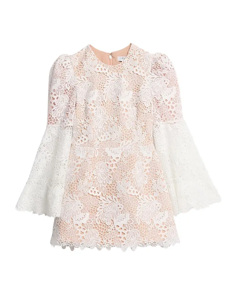 HELSI Nicole Flare-Sleeve Lace Mini Dress