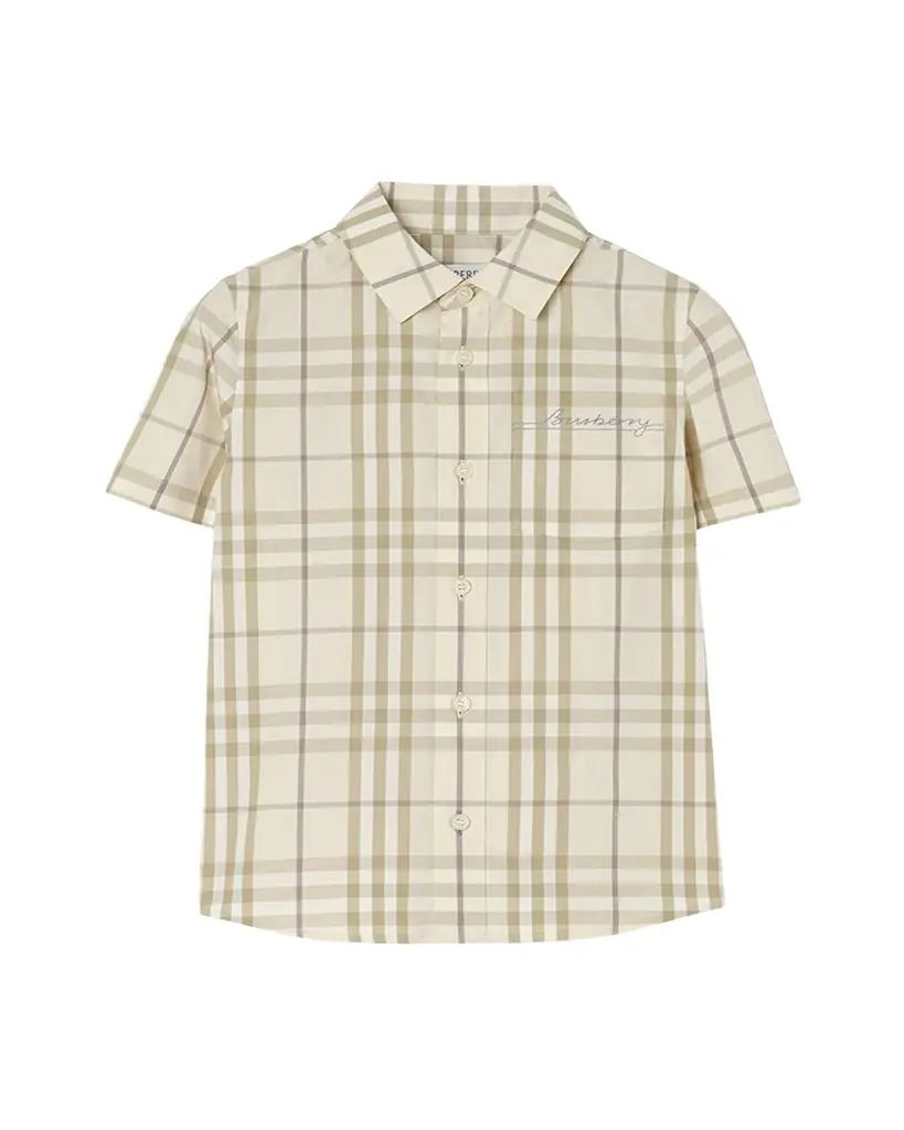 Burberry Boy 's Owen Short-Sleeve Check Cotton Shirt, Size 4-14