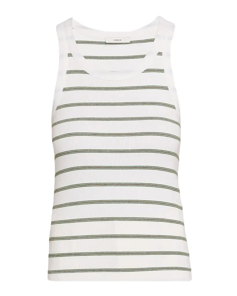 Vince Stripe Scoop-Neck Tank Top