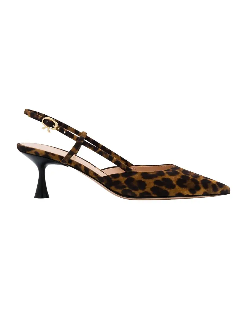 Gianvito Rossi Ascent Calfskin Slingback Pumps