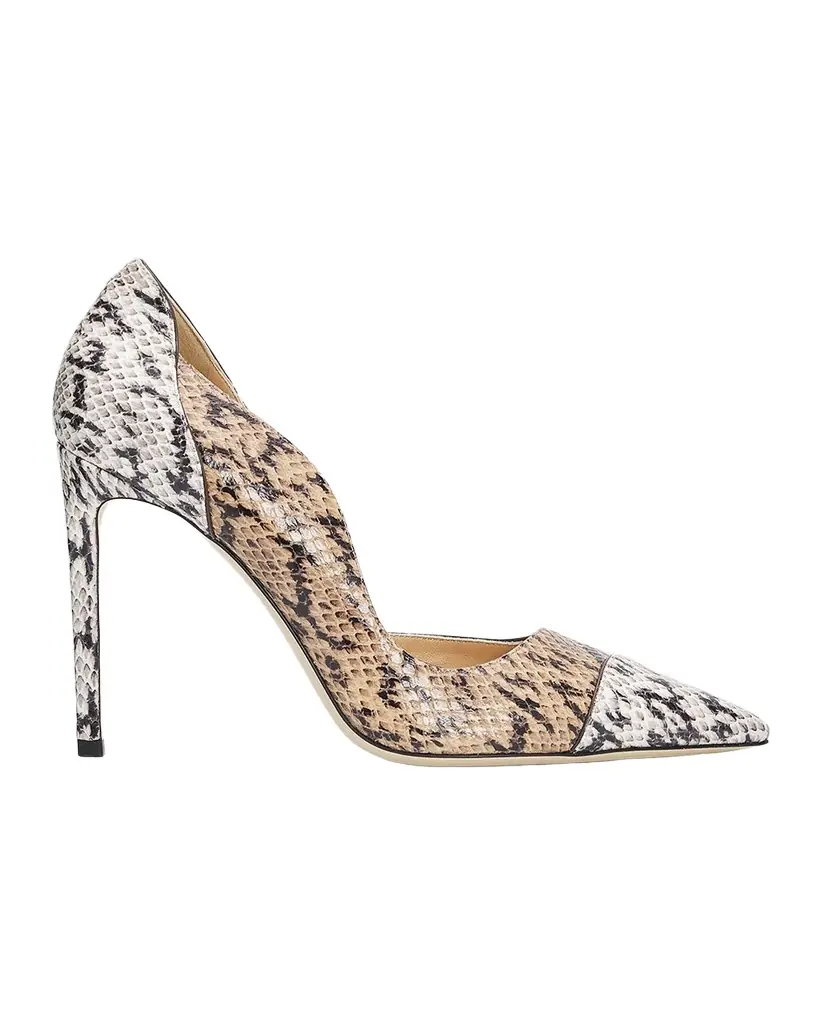 Jimmy Choo Brigitte 100mm Snake-Print Leather d 'Orsay Pumps
