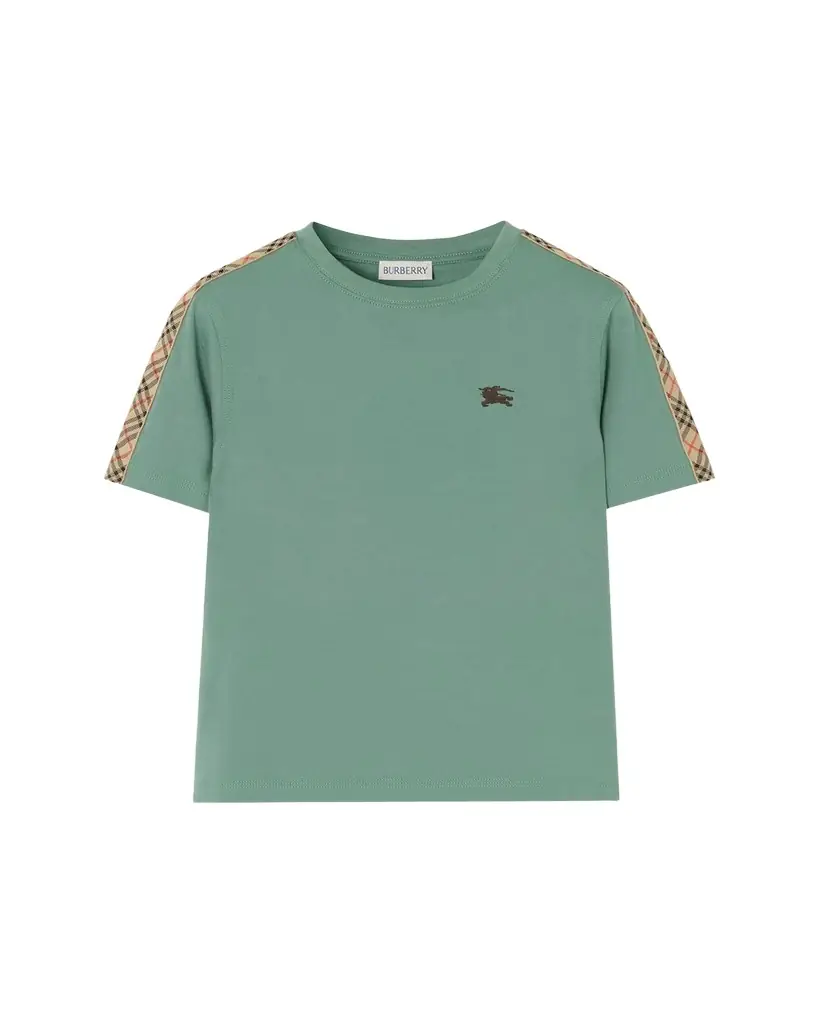 Burberry Boy 's Check-Trim Cotton T-Shirt, Size 4-14 - Men's Clothing