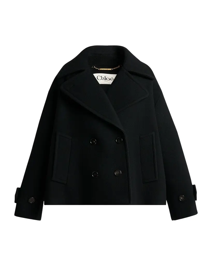 Chloe Double-Breasted Wool Peacoat