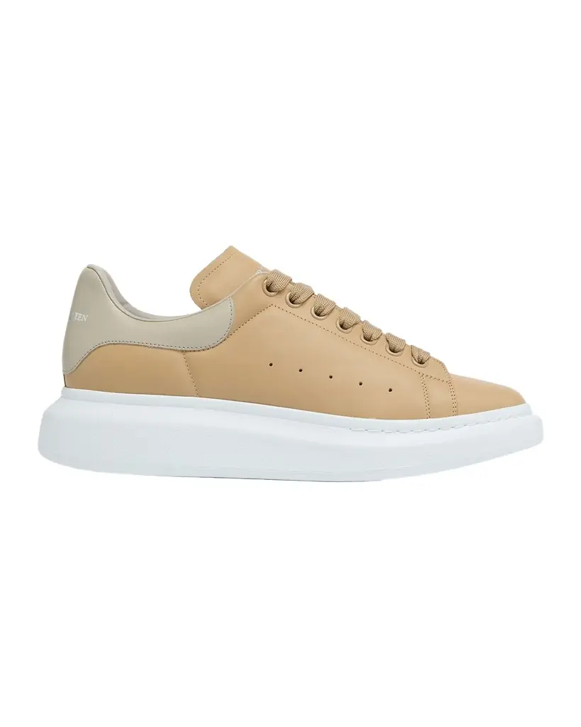 McQueen Men 's Oversized Soft Leather Sneakers