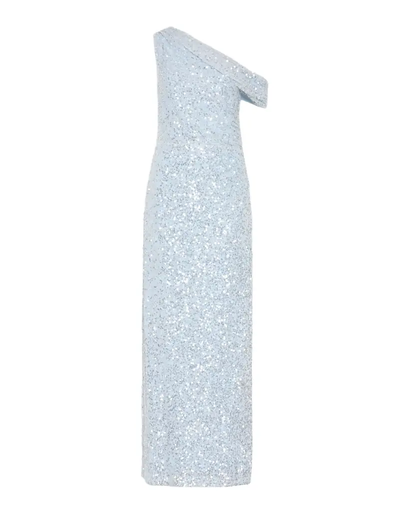 Milly Stevie One-Shoulder Sequin Maxi Dress