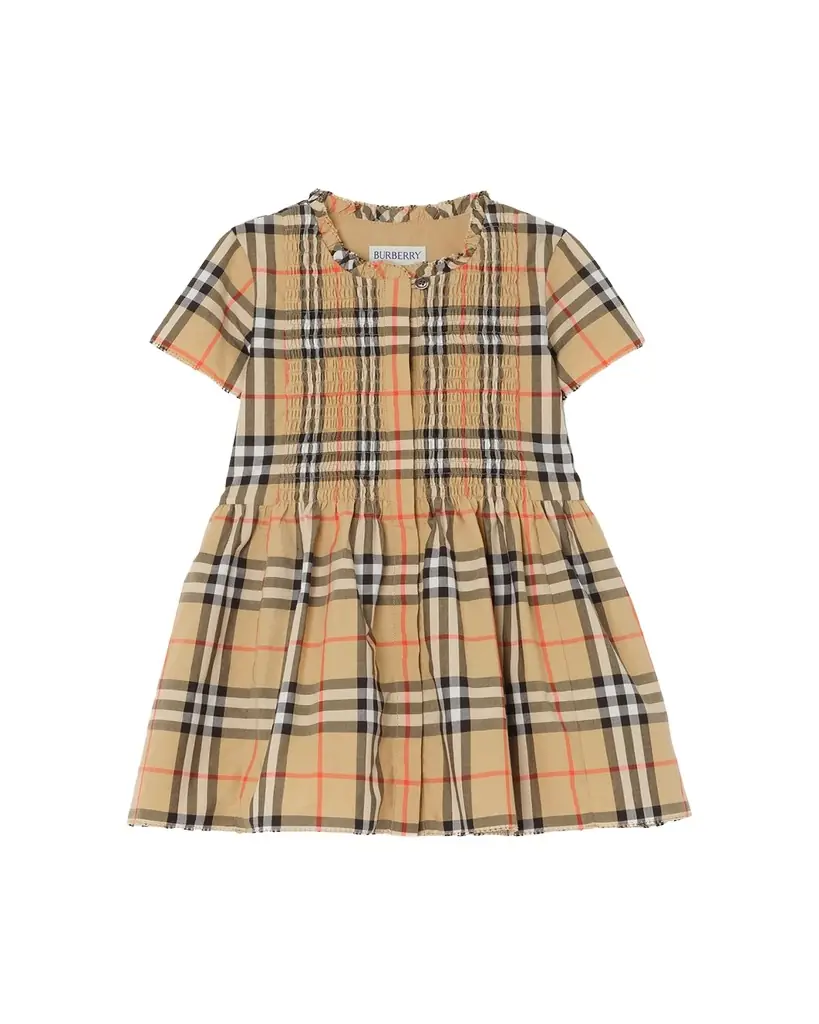 Burberry Girl 's Rose Check Cotton Dress, Size 1M-3