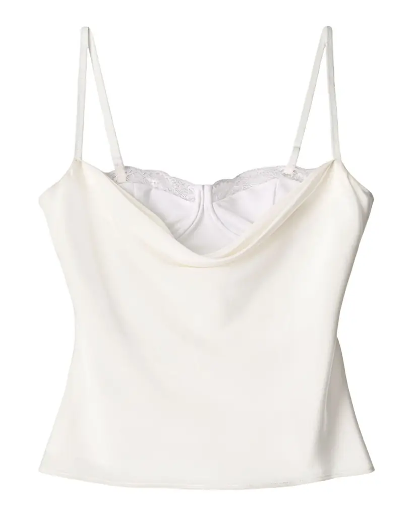 STAUD Evangeline Silk Bra Top