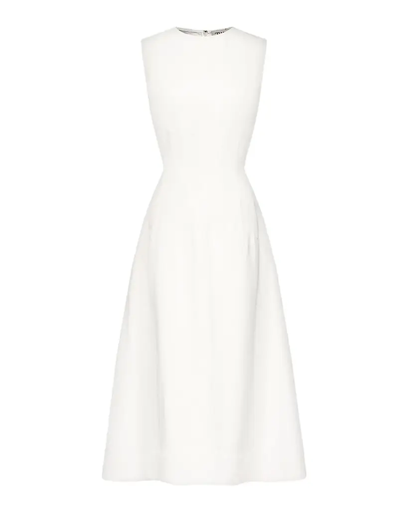 TWP Crewneck Linen-Blend Midi Dress