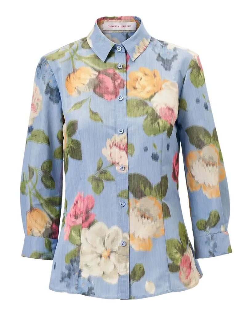 Carolina Herrera Ana Floral Button-Down Shirt