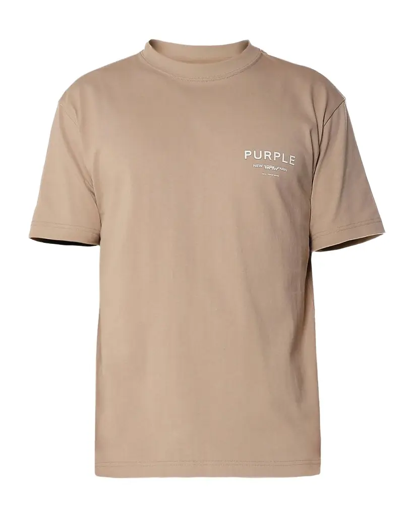 PURPLE Men 's Cotton Jersey Logo Crewneck T-Shirt
