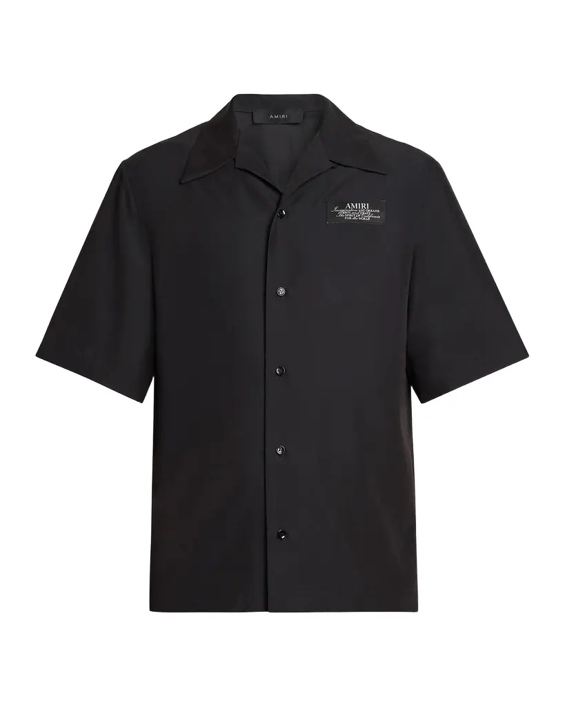 Amiri Spirit Logo Patch Bowling Shirt
