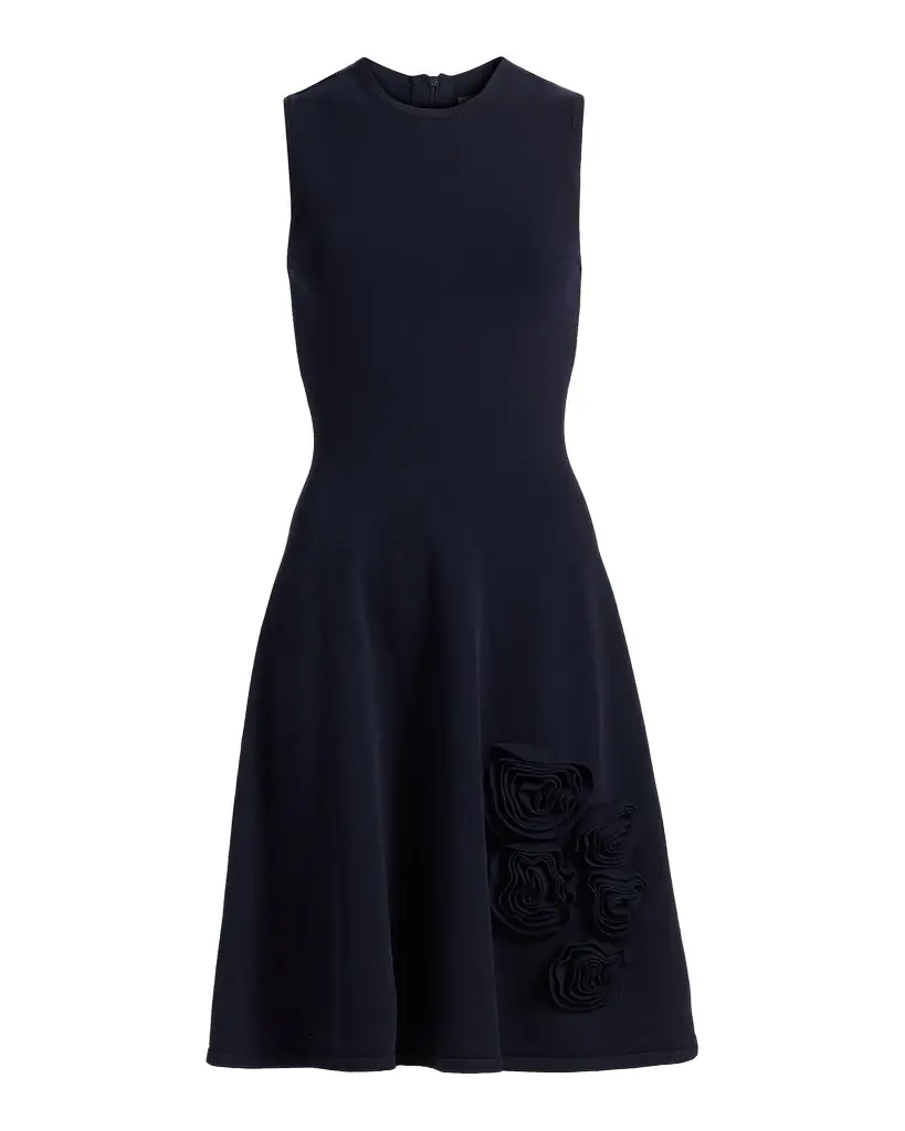 Lela Rose Rose Knit Sleeveless A-Line Dress