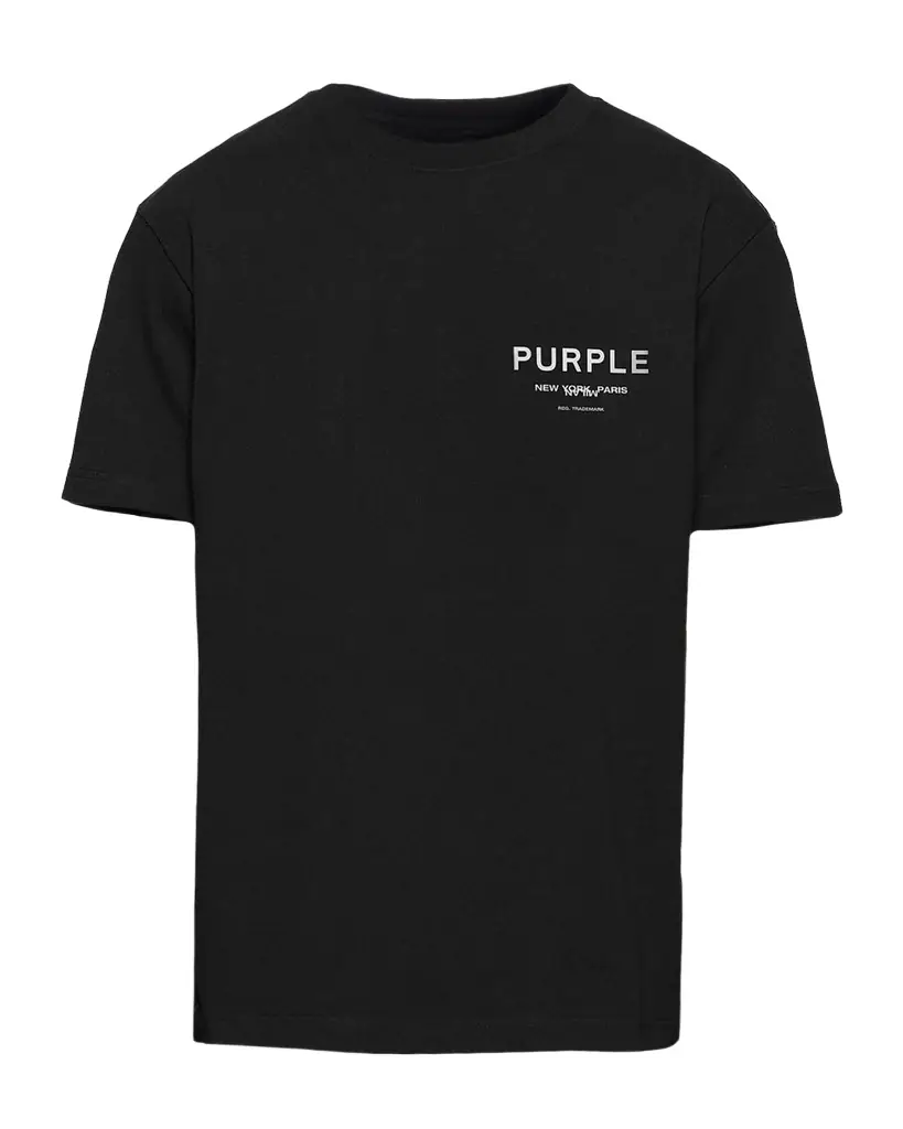 PURPLE Men 's Cotton Jersey Logo Crewneck T-Shirt