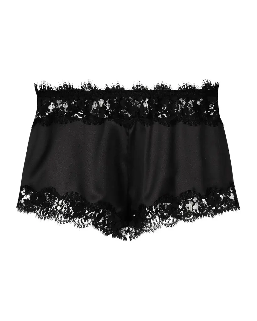 Dolce & Gabbana Lace-Trim Stretch Silk Slip Shorts