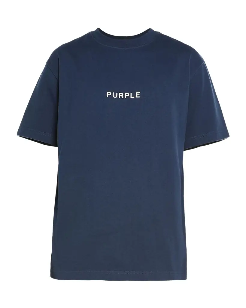 PURPLE Men 's Cotton Jersey Crewneck Logo T-Shirt