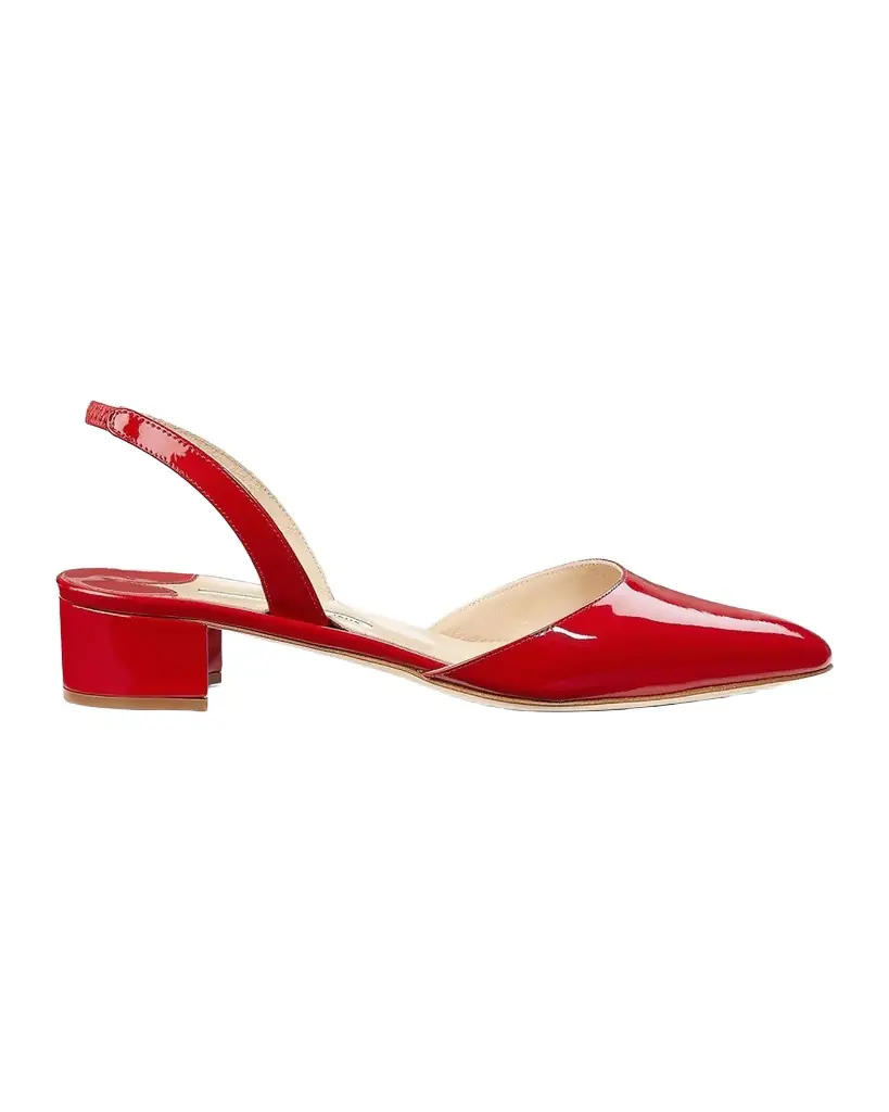 Manolo Blahnik Aspro Patent Slingback Ballerina Pumps