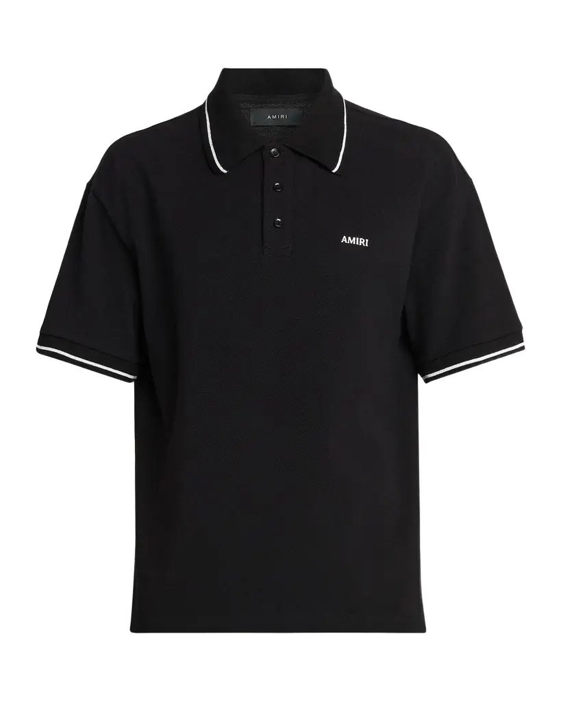 Amiri Logo Cotton Polo Shirt