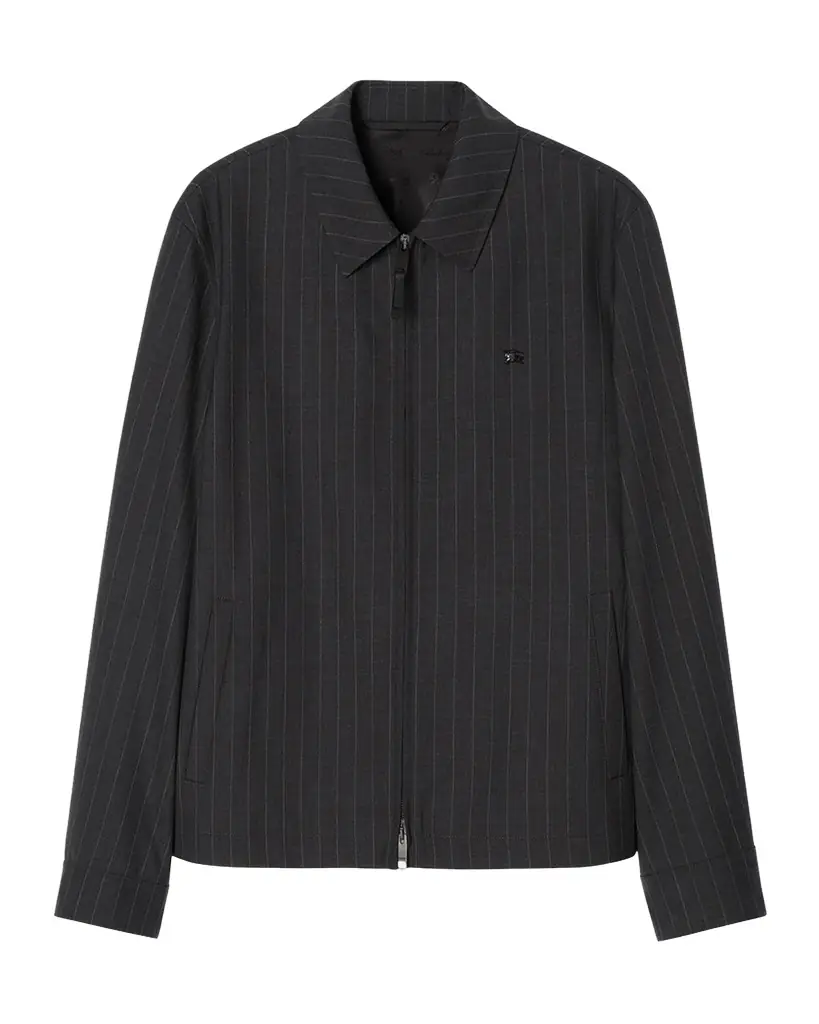 Burberry Men 's Bloomsbury Wool Pinstripe Track Jacket