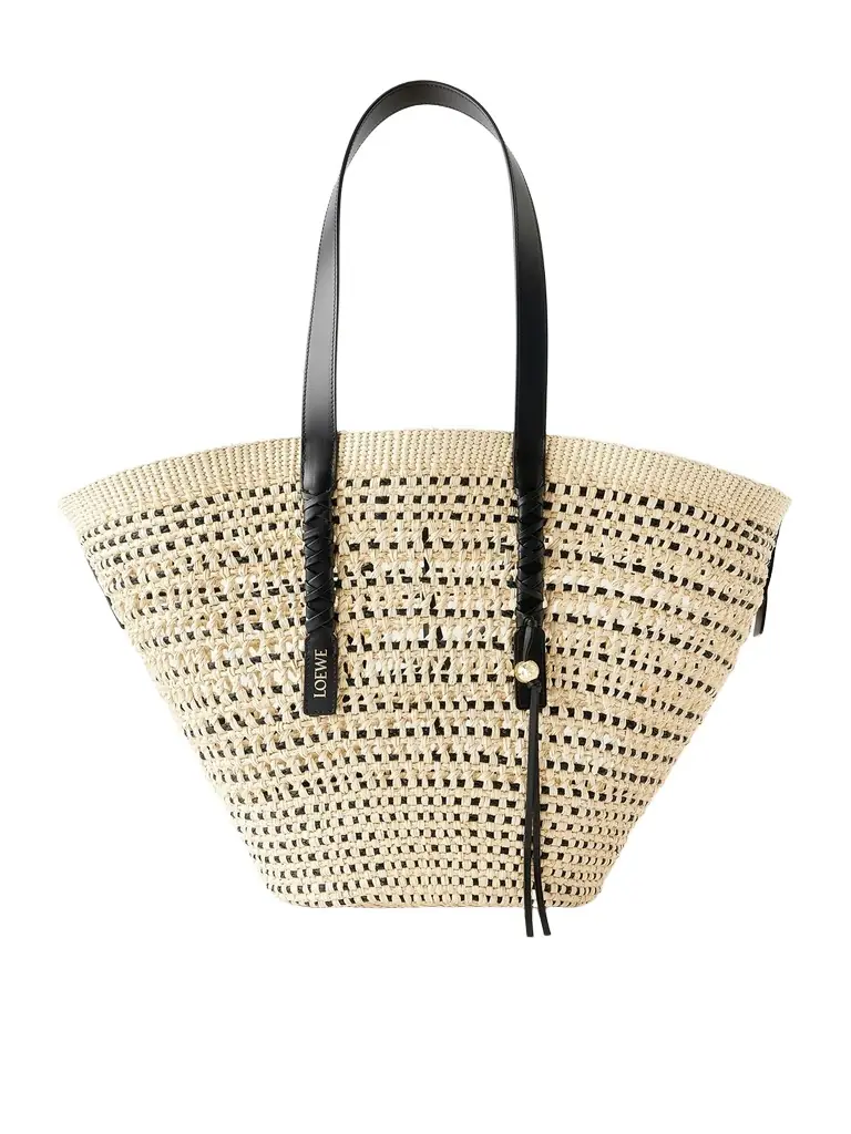 Loewe Paula's Ibiza Braid Basket Leather-Trimmed Raffia Tote Bag - Men