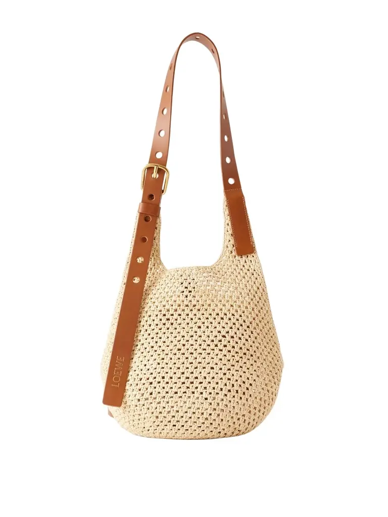Loewe Paula's Ibiza The Punch Hole Leather-Trimmed Raffia Tote - Men