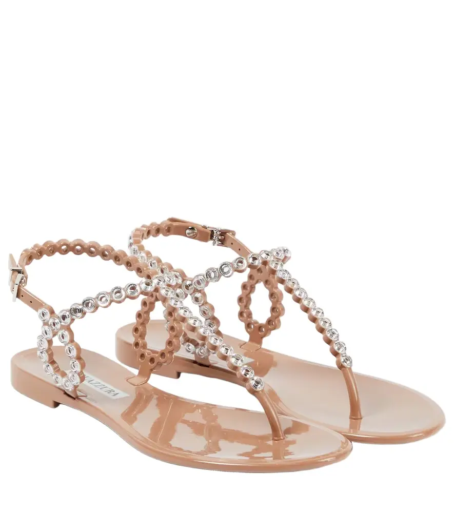 Aquazzura Almost Bare embellished PVC sandals - Women's Shoes