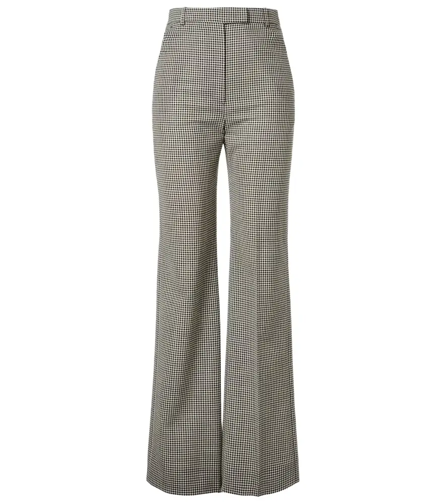 McQueen Gingham wool wide-leg pants