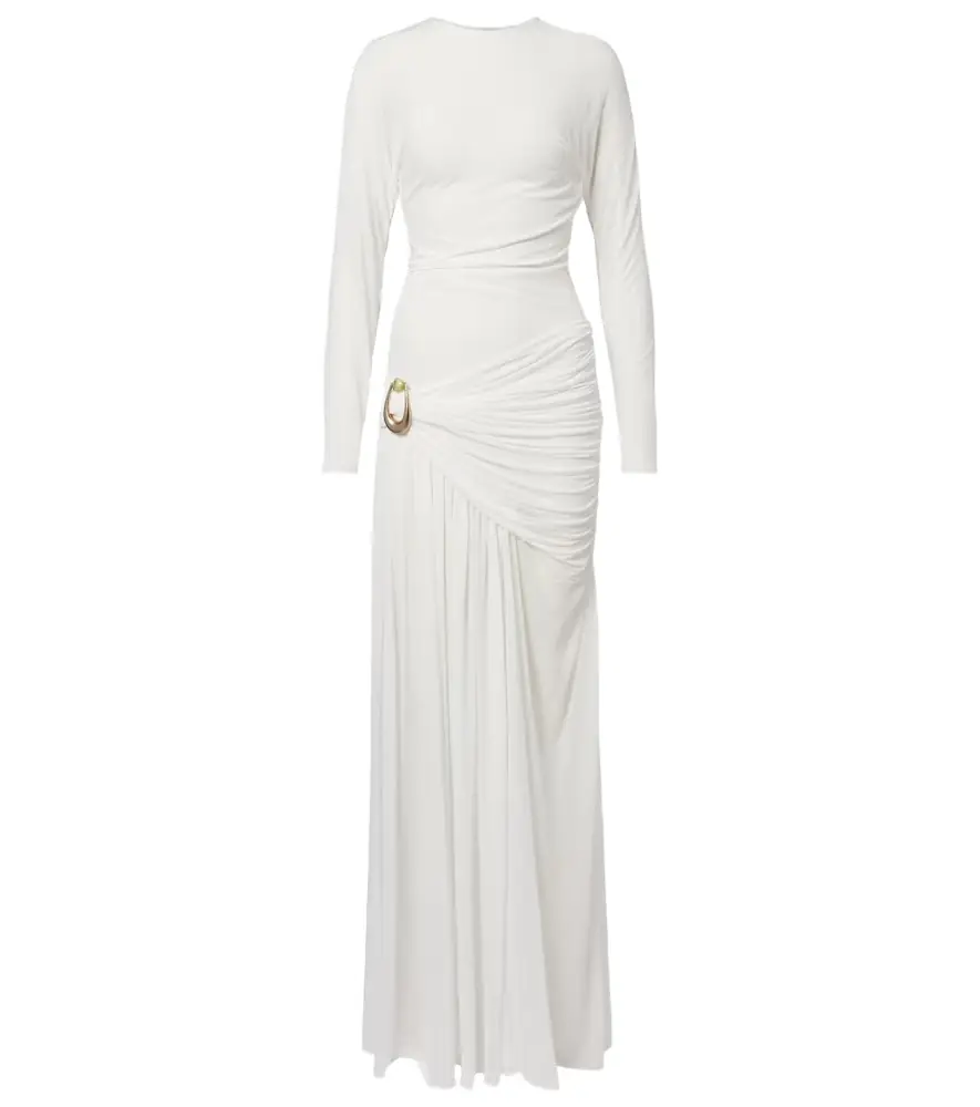 Christopher Esber Stone Pin draped jersey gown