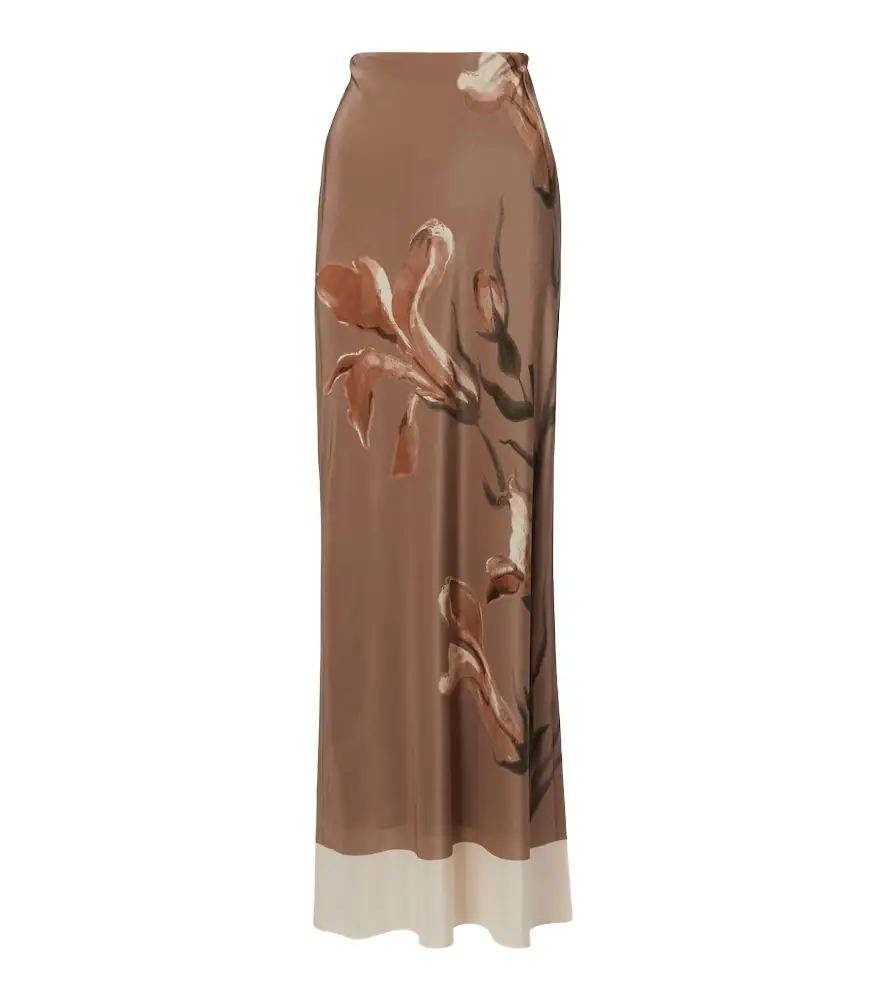 SIR Azaliea floral silk maxi skirt