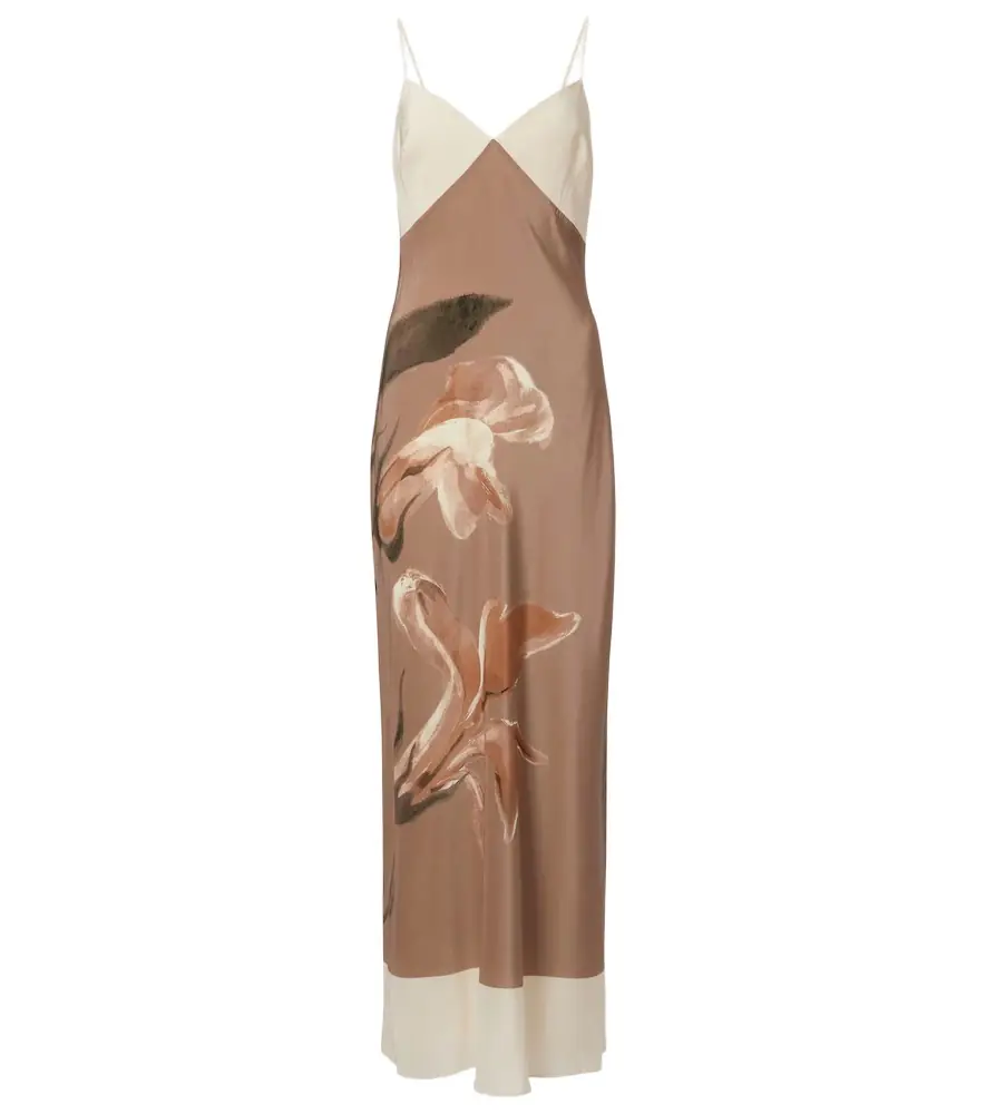 SIR Azaliea floral silk max dress