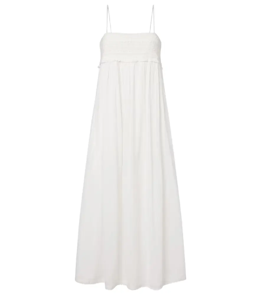 Posse Danielle lace-trimmed cotton midi dress