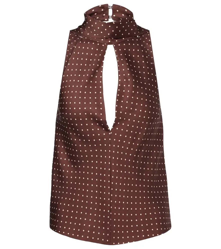 Posse Phoebe polka-dot halterneck top