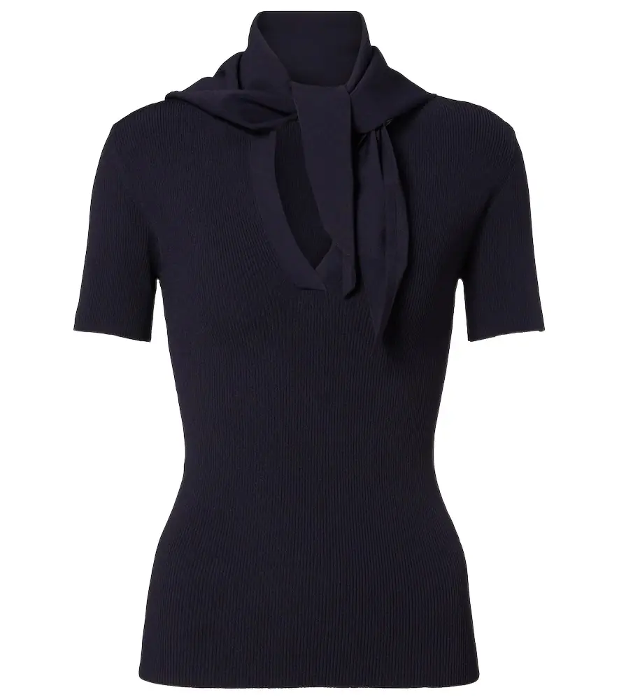 Max Mara Scarf-detail knitted top