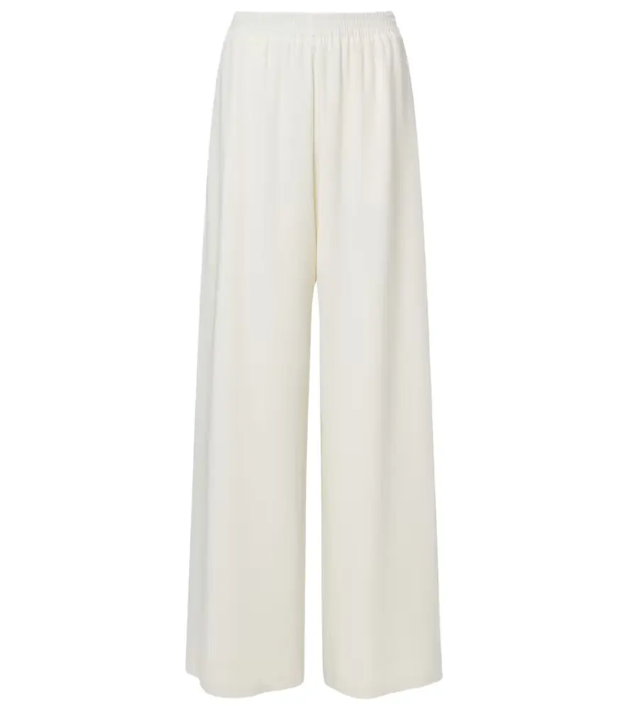 Oscar de la Renta Silk-blend georgette wide-leg pants