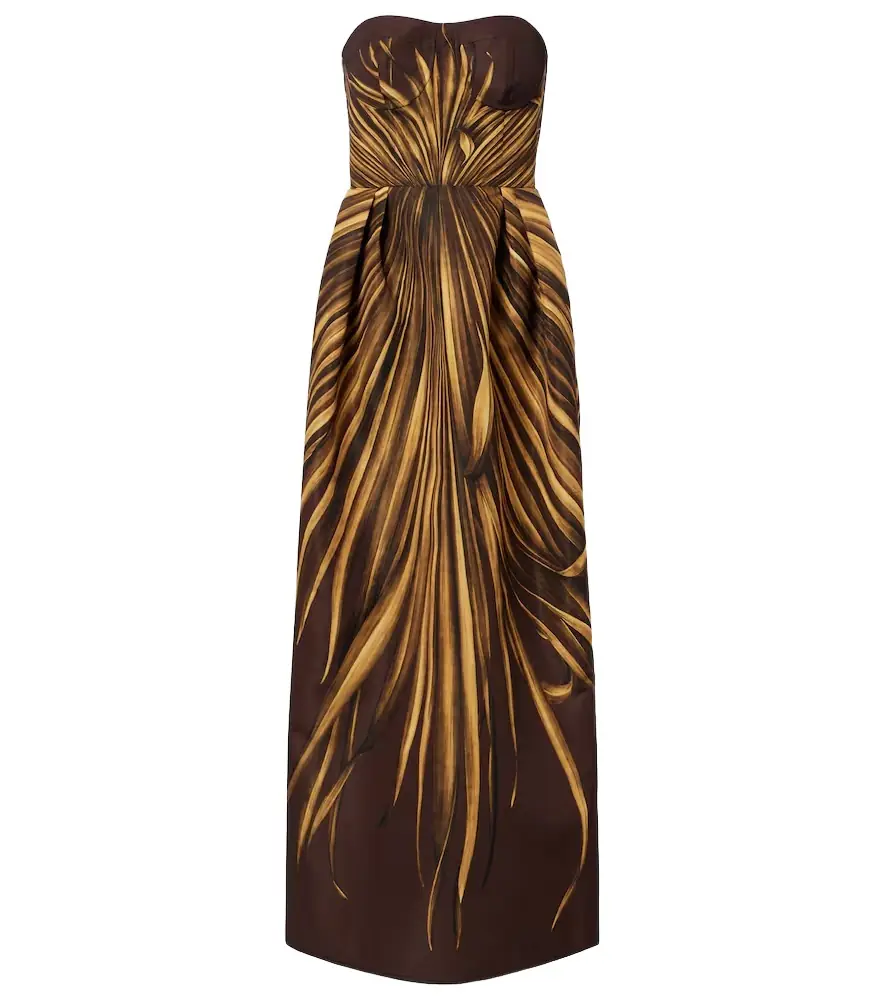 Oscar de la Renta Printed bustier gown