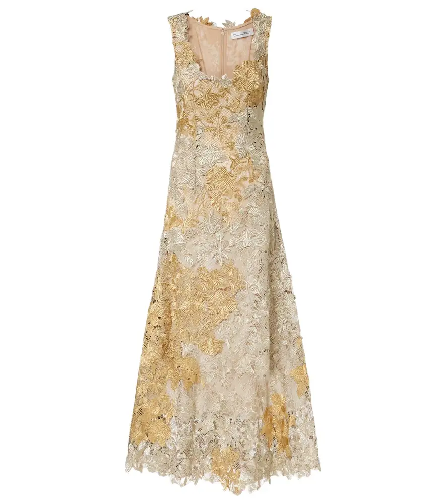 Oscar de la Renta Guipure lace cocktail dress