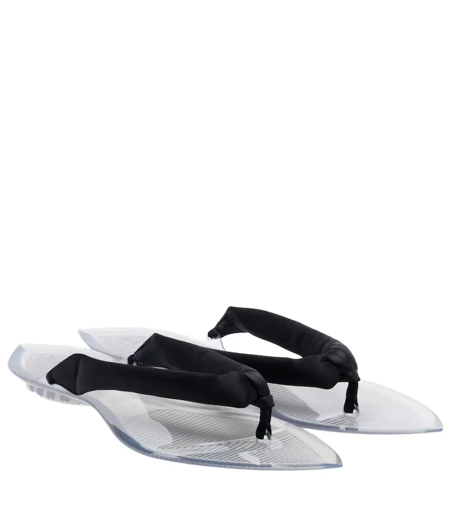 Alaia Alaïa Invisible satin thong sandals